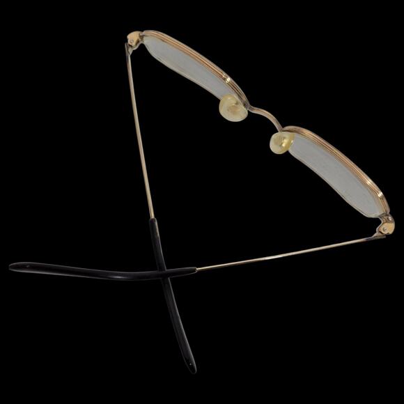 Frame France Heptagon 14K Eye Glasses Vintage Metal Wire Gold Stamped Eyeglasses - Picture 5 of 15